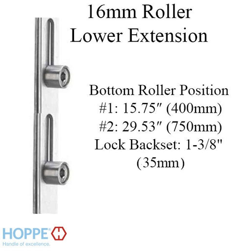 Hoppe Multipoint Lock 16MM Manual 4 Roller Gear, 35/92, Rollers @15.75 & 29.53", 1" D/B-Countryside Locks