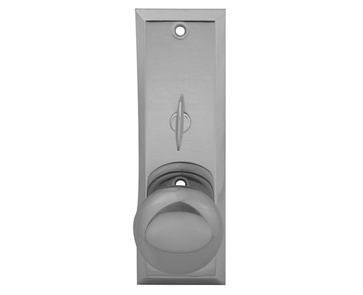 Mortise Lock Escutcheon Plate 2-1/4" X 7" With Dull Chrome Door Knob & Turner-Countryside Locks