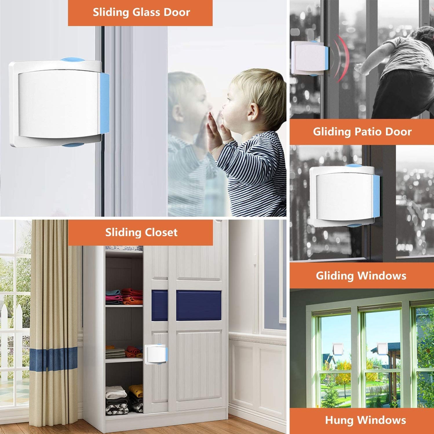 Keyless Child Window Lock Sliding Glass Door Child Lock Baby Safety Slide Window Locks for Kids ...