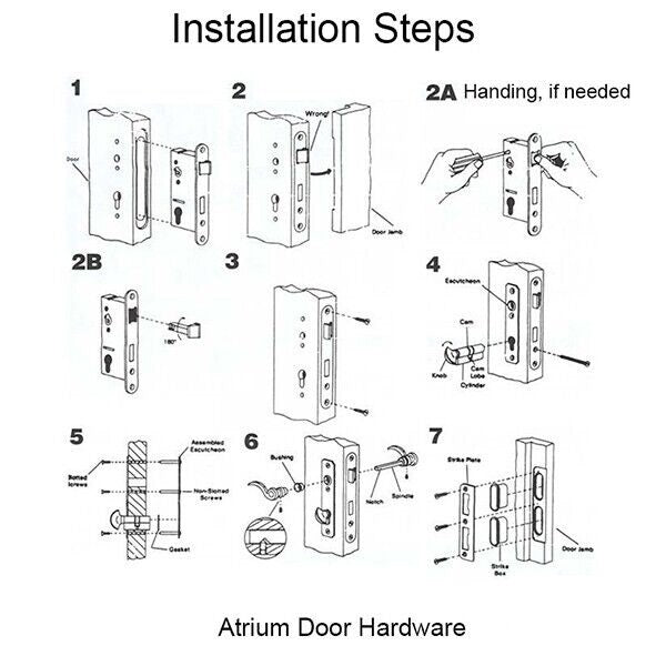 Atrium Door Lock Replacement Exact Replacement For Atrium Doors-Countryside Locks