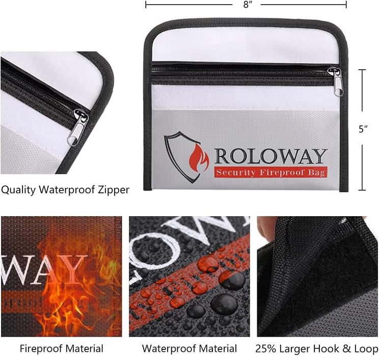 Small Fireproof Bag (5 x 8 inches), Non-itchy Fireproof Money Bag for Cash, Valuables, Passport, Currency-Countryside Locks