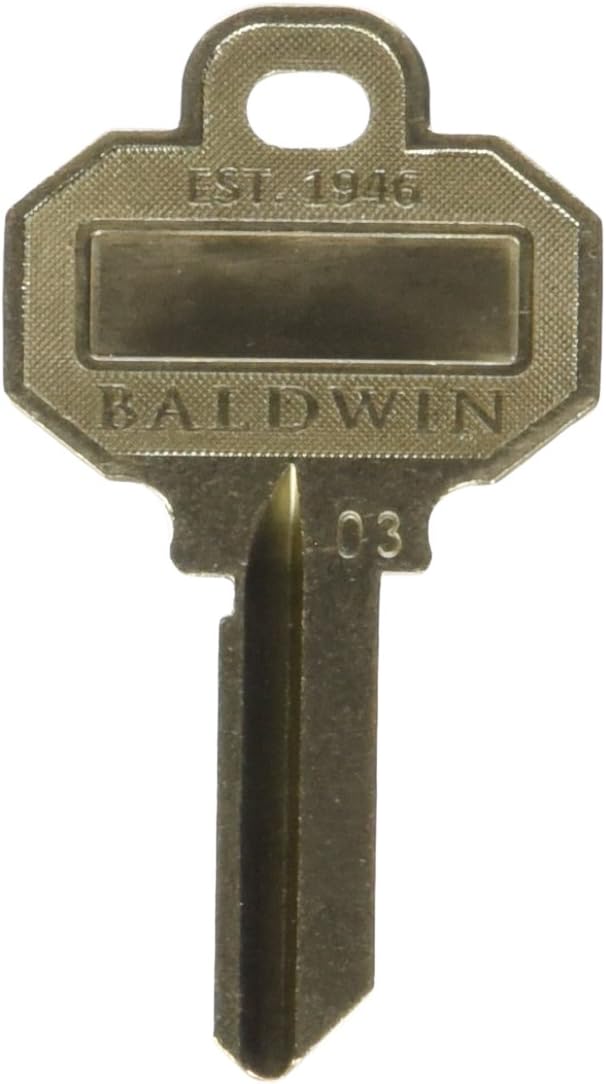 Baldwin SC1 Key - 5pin Standard Estate Blank Key - Gold — Countryside Locks