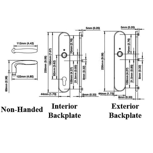Hoppe Verona Inactive Handle Set Stainless Steel-Countryside Locks