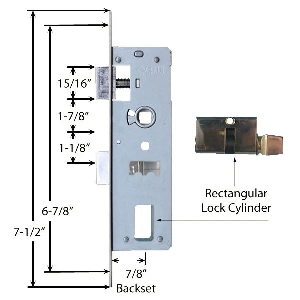 Wright Storm Door Mortise Lock Set Single Key Cylinder Multiple Finishes-Countryside Locks