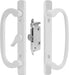 Sliding Glass Patio Door Handle Set with Mortise Lock, White, 3-15/16 Screw Holes Off Center Position B No Key-Countryside Locks