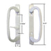 CS Lock Sliding Glass Patio Door Handle Set Mortise Type B-Position Off Center Latch Non-Keyed White-Countryside Locks