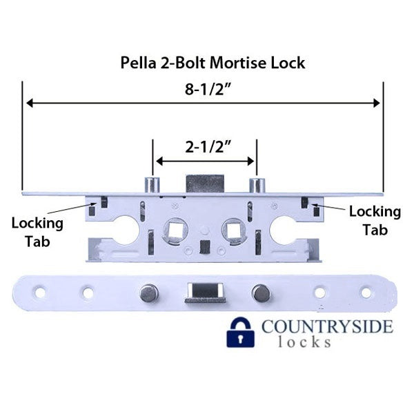 2 Point Bolt Mortise Lock Body Storm Door Will Fit Pella Doors-Countryside Locks