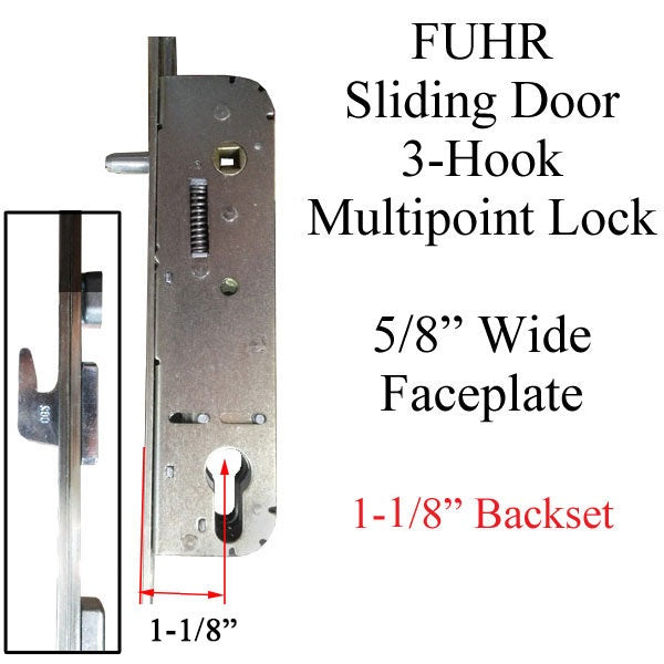 Fuhr Multi-Point Lock, 3 Hooks, 28MM - 6-8 Sliding Door Lock-Countryside Locks