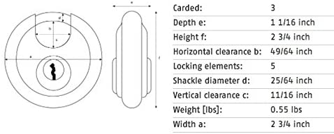 ABUS 28/70 Discus Padlock, Keyed Alike Code 0028-Countryside Locks