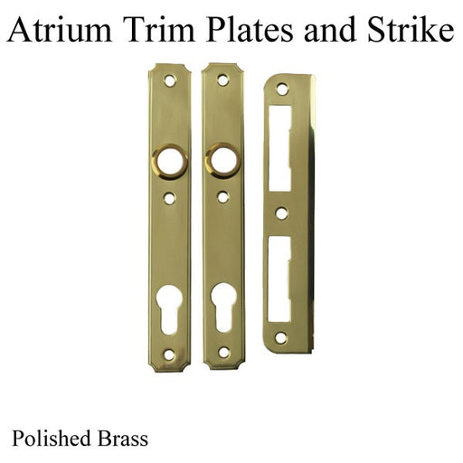 Atrium Plates And Strike In Polished Brass-Countryside Locks