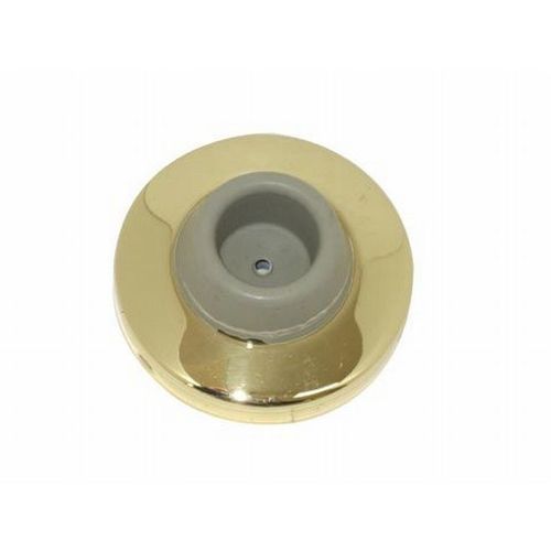 Door Wall Bumper Concave 2-1/2" Diameter x 3/8" Thickness x 1" Projection, Brass, Clear Coated Bright Brass-Countryside Locks