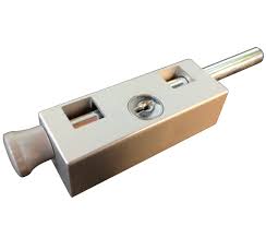 Patio Door Lock, Keyed Large Rectangular, 6" x 1-1/8", White, With (2) Key, For Interior and Exterior Sliding Door-Countryside Locks
