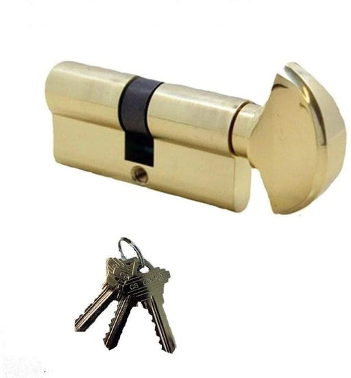 Euro Single Profile Full Cylinder With Three Keys 4" Long Finishes Brass SC1-Countryside Locks