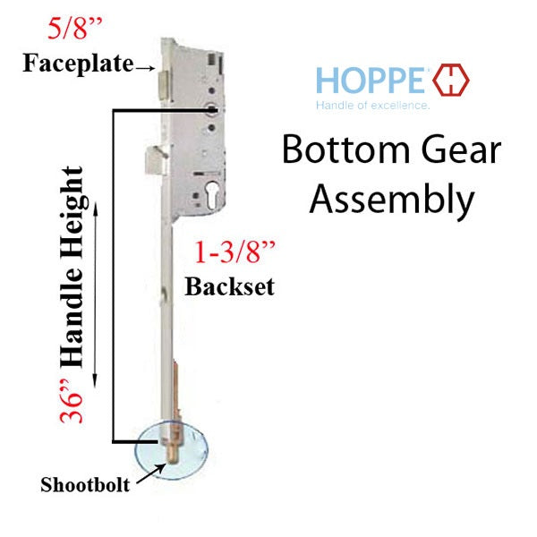 Hoppe 16MM Manual Gear, 35/92 Shootbolt, 1" D/B-Countryside Locks