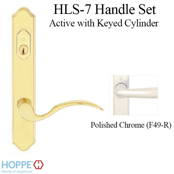 Hoppe Handleset Munchen Keyed Active Polished Chrome-Countryside Locks
