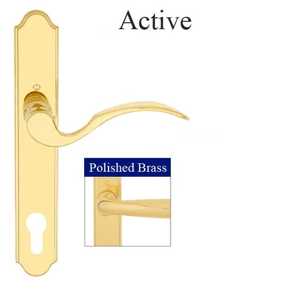 Hoppe Munchen Active Door Handle, Polished Brass No Cylinder-Countryside Locks