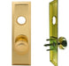 Mortise Lock Escutcheon Plate 2-3/4" X 10" with Brass Door Knob & Cylinder Hole-Countryside Locks