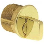 Mortise Lock Cylinder, Turn Knob, Standard Cam, 1.15" Diameter x 1-1/8" Length, Bright Brass-Countryside Locks