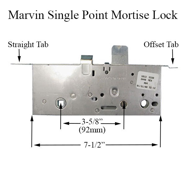 Mortise Lock Single Point Lock Active 60MM - Marvin Caradco Jeldwen Doors-Countryside Locks