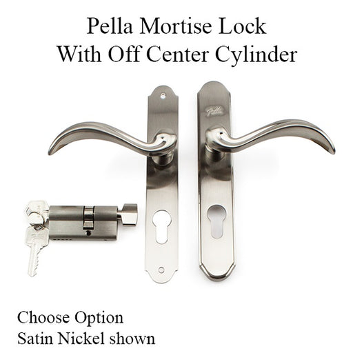 Pella Storm Door Trim Only, Off Center Cylinder Satin Nickel-Countryside Locks