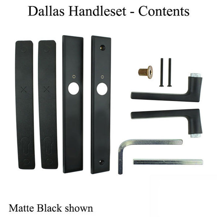 Hoppe Dallas Contemporary Lever Handle Keyed Active With Thumbturn M1643 / 2161N Set - Satin NickeI-Countryside Locks