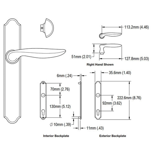 Hoppe Toronto Active Handle Set Active Keyed - Matte Black-Countryside Locks