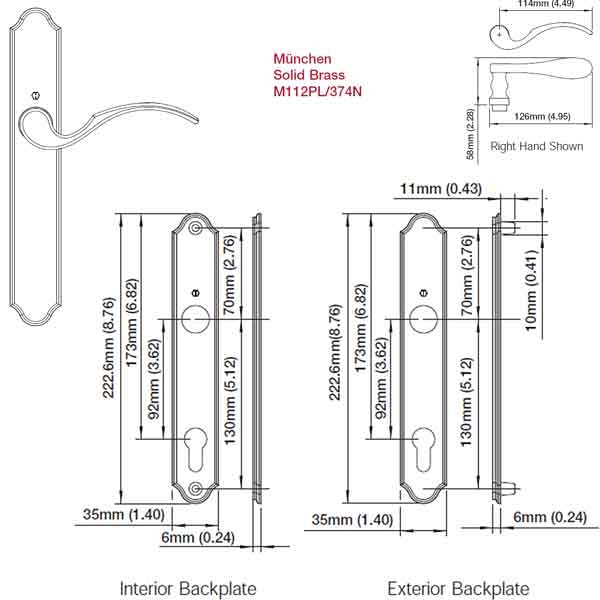 Hoppe Munchen Active Door Handle, Polished Brass No Cylinder-Countryside Locks